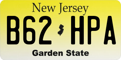 NJ license plate B62HPA