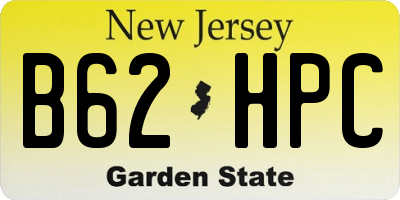 NJ license plate B62HPC