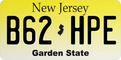 NJ license plate B62HPE