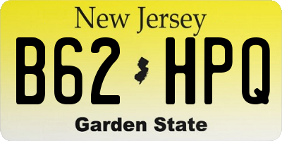 NJ license plate B62HPQ