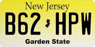 NJ license plate B62HPW
