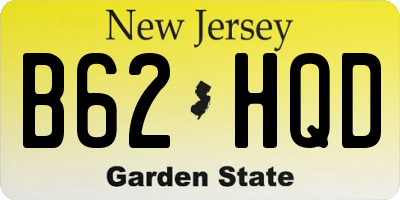 NJ license plate B62HQD
