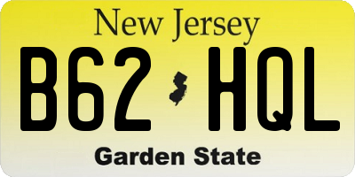 NJ license plate B62HQL