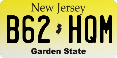 NJ license plate B62HQM