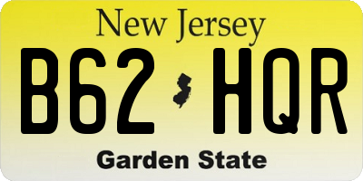 NJ license plate B62HQR