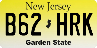 NJ license plate B62HRK