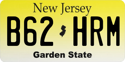 NJ license plate B62HRM