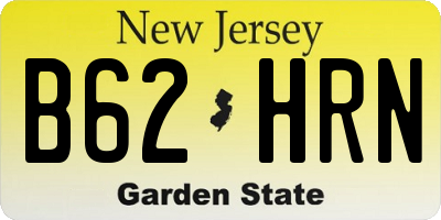NJ license plate B62HRN