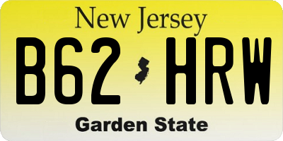 NJ license plate B62HRW