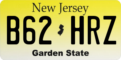 NJ license plate B62HRZ