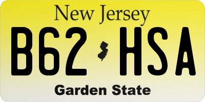 NJ license plate B62HSA