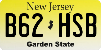 NJ license plate B62HSB