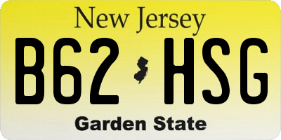 NJ license plate B62HSG