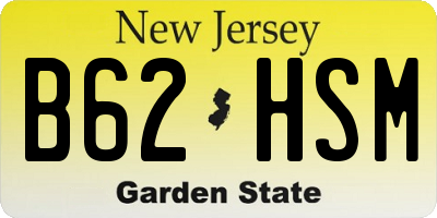 NJ license plate B62HSM