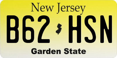 NJ license plate B62HSN