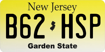 NJ license plate B62HSP