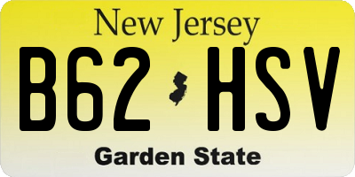 NJ license plate B62HSV