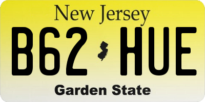 NJ license plate B62HUE