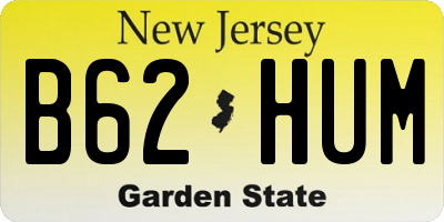 NJ license plate B62HUM