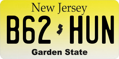NJ license plate B62HUN