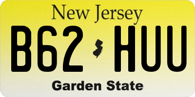 NJ license plate B62HUU