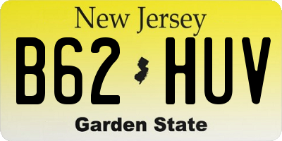 NJ license plate B62HUV