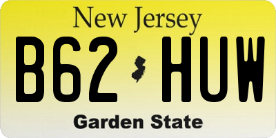 NJ license plate B62HUW