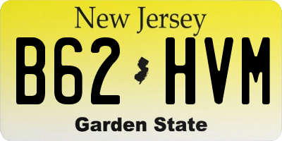 NJ license plate B62HVM