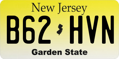 NJ license plate B62HVN