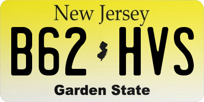 NJ license plate B62HVS