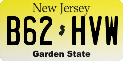 NJ license plate B62HVW
