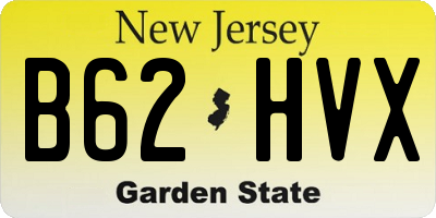 NJ license plate B62HVX