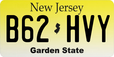 NJ license plate B62HVY