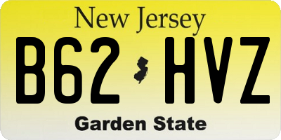 NJ license plate B62HVZ