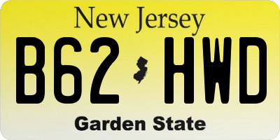 NJ license plate B62HWD