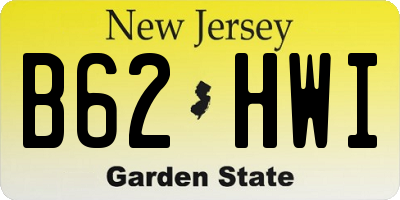 NJ license plate B62HWI