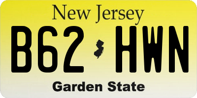 NJ license plate B62HWN