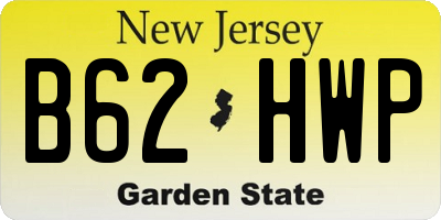 NJ license plate B62HWP