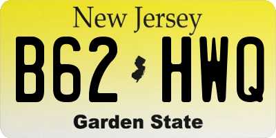 NJ license plate B62HWQ