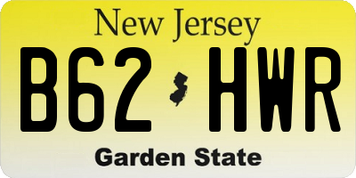 NJ license plate B62HWR
