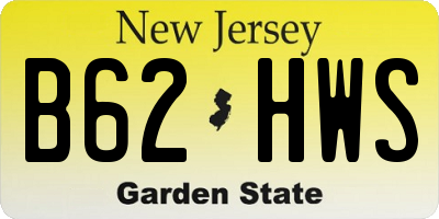 NJ license plate B62HWS