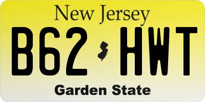 NJ license plate B62HWT