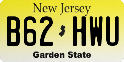 NJ license plate B62HWU