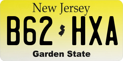 NJ license plate B62HXA