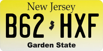NJ license plate B62HXF