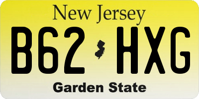 NJ license plate B62HXG