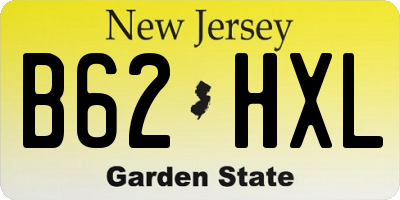 NJ license plate B62HXL