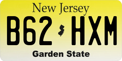 NJ license plate B62HXM
