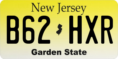 NJ license plate B62HXR