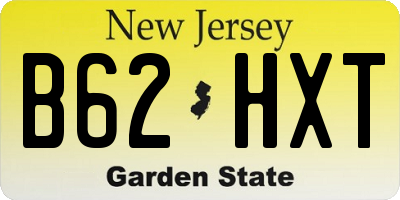 NJ license plate B62HXT
